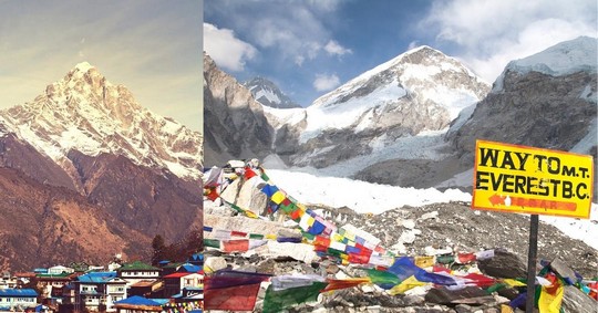 view of everest mountain and Namche Bazaar - 3 weeks in nepal itinerary (1)