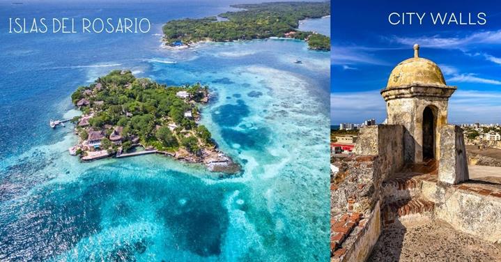 islets, ocean, corals, a small dome on top of a wall