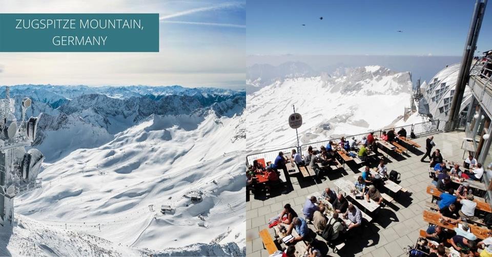 2 images of Zugspitze Mountain in Germany - Best 3-Weeks Winter Destinations