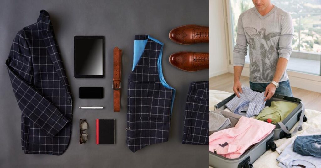 2 images - packing list for spring trip - 3 Weeks Spring Vacation Packing List