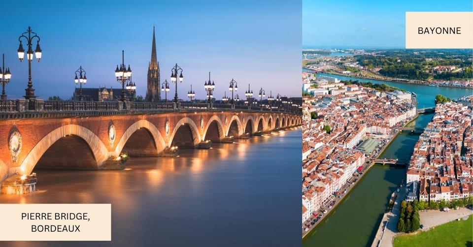 2 images - Pierre Bridge and Bayonne