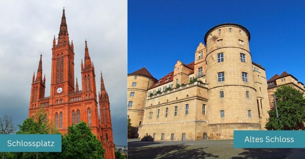 2 images - Schlossplatz and Atles Schloss