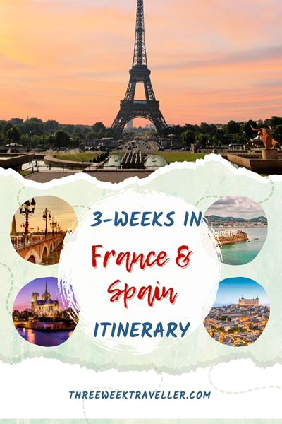 A 20-day Spain and France itinerary includes Barcelona's vibrant arts, Provence's charming countryside, Paris' iconic landmarks, the Riviera's stunning coastlines, and Madrid's rich history, offering a perfect blend of culture, art, and scenic beauty. via @threeweektraveller