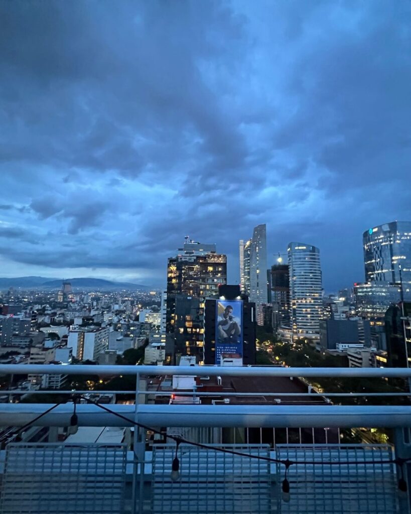 view at night across Mexico City