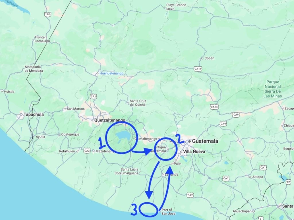 Lake Atitlan to Antigua, to El Paredon, then back up to Antigua