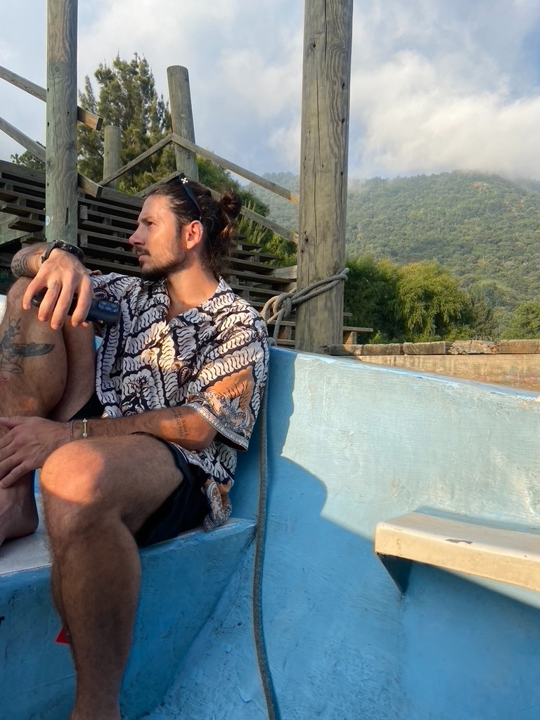 Crossing the lake on a lancha