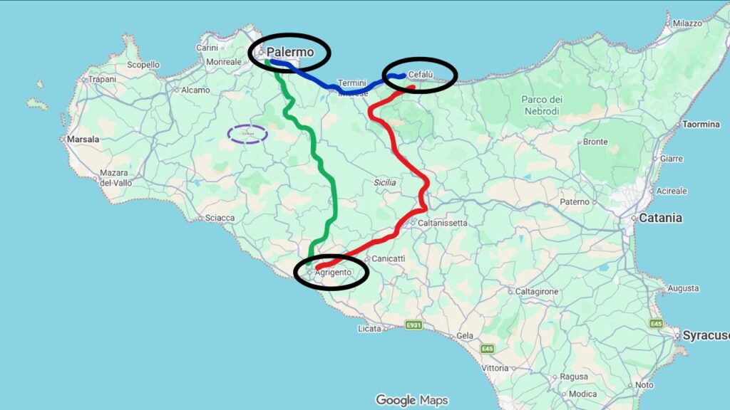 3 days in Sicily itinerary route